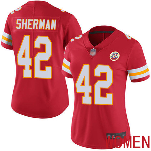 Women Kansas City Chiefs #42 Sherman Anthony Red Team Color Vapor Untouchable Limited Player Nike NFL Jersey->nfl t-shirts->Sports Accessory